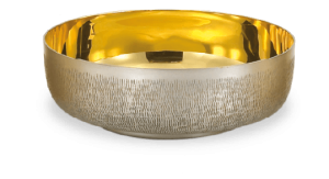 Open Ciborium - 6⅛" Bowl, Silver-ox Gold-Line-Textured