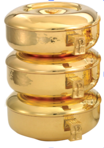 3pc. Stacking Ciboria Set, Hammered