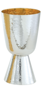 Communion Cups - Silver, Gold Line, Hammered