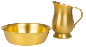 Pitcher & Bowl, Gold Plate