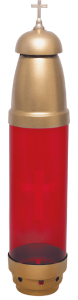 Candle - Gold w/ RED -NO Filigree - W/ Stake
