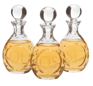 3 pc. Chrismal - Crystal w/Etching