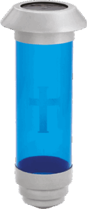 Solar - Silver w/ BLUE-NO Filigree W/ Stake