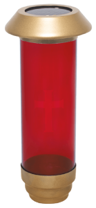 Solar - Gold w/ RED-NO Filigree W/ Stake