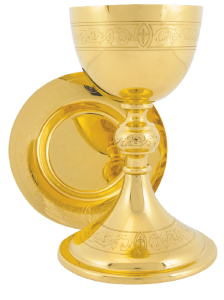 Chalice w/ 6 3/8" Deep Well Paten, Engraved Design
