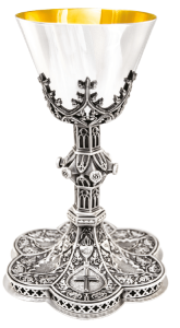 Chalice w/ 6 3/8" Well Paten, Silver, Gold Line